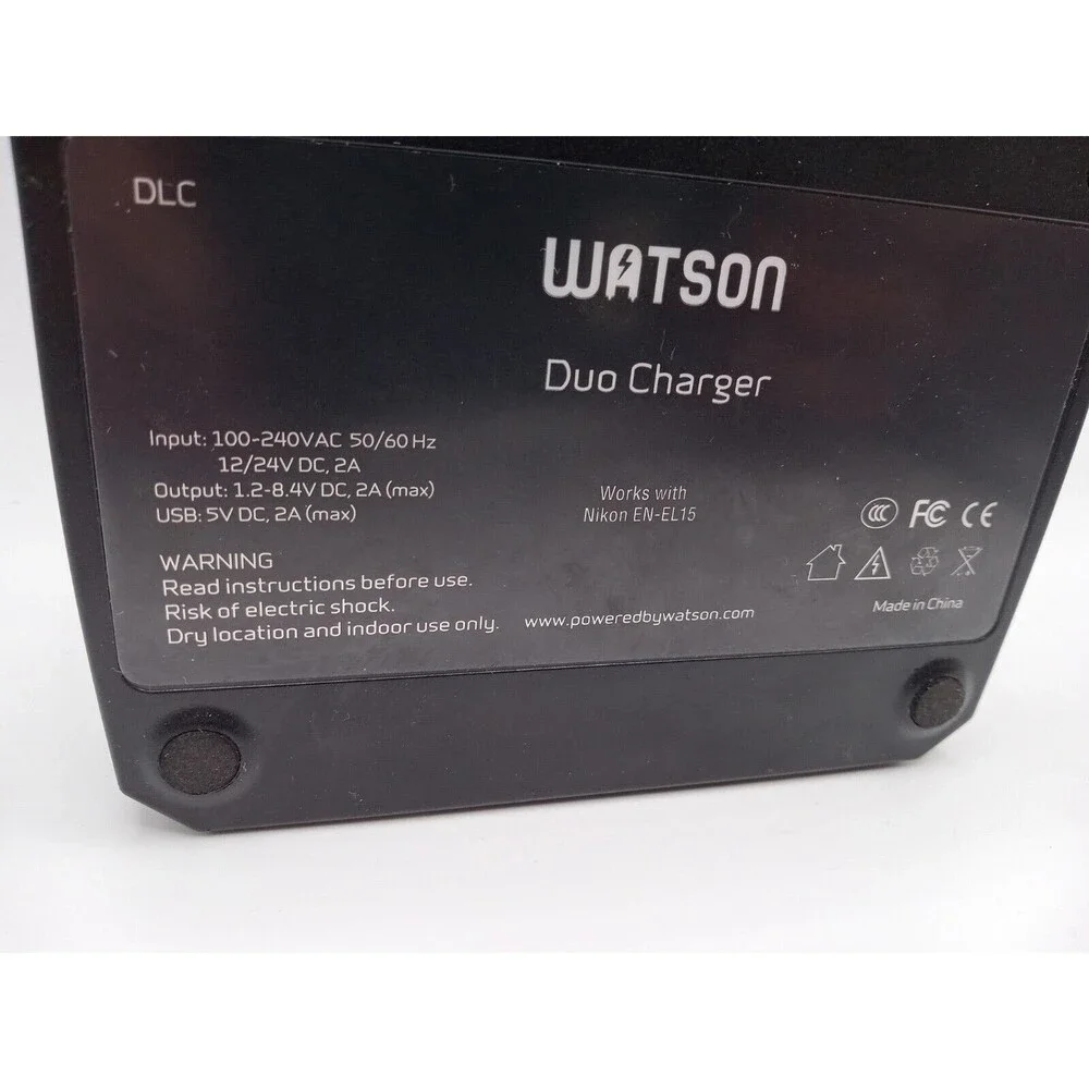 Watson Duo Charger For Nikon EN-EL15 With Power Cord